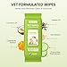 Hypoallergenic Pet Wipes for Dogs & Cats – Quick Clean & Deodorize Paws, Butt, Eyes, Ears, Face & Fur | Daily Grooming After Walks and Between Baths | Extra Large & Thick | Coconut Scented, 100 Count