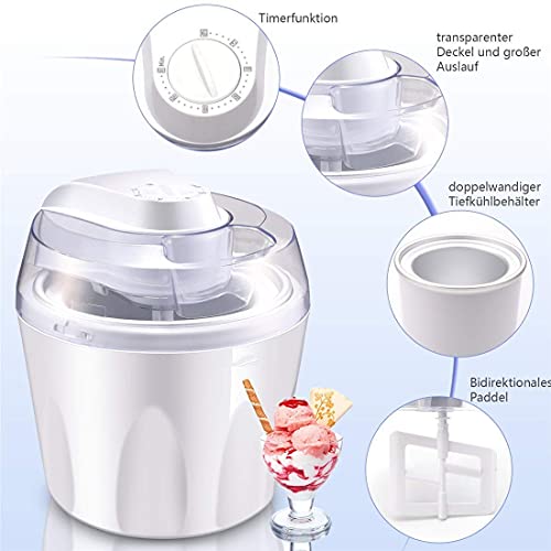 YYAI-HHJU Eismaschine Für Zu Hause, 1500 Ml Softeismaschine Für Heimwerker, Kinder, Partybedarf – Ideal Für Gelato… – Bild 7