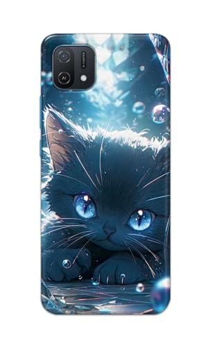 Image of Printed Hard Back Cover Case for Oppo A16K Back Cover (Cute Cat) -1111