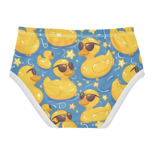 Wusikd Yellow Ducks Girls' Underwear Cotton Stars Swirls Girls Briefs Soft Toddler Underwear 2T2