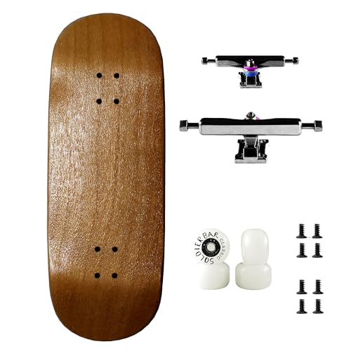 SOLDIER BAR Soldierbar Pro Fingerboard Complete (5-layer Handmade Maple Deck+ ARK i 34.5 Truck+Pro Ice Wheels) King of Brown Deck