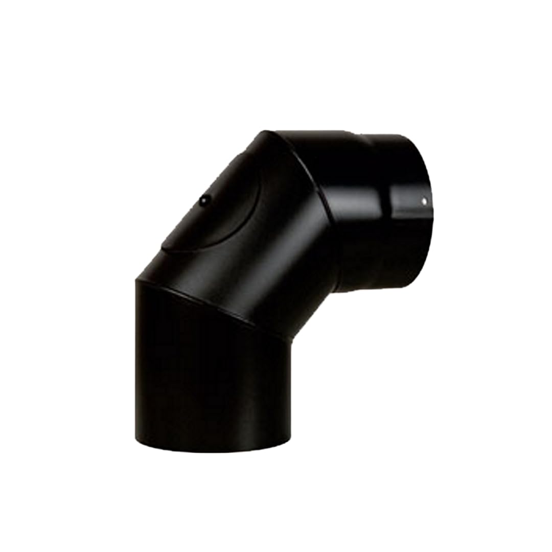 Curva a 90° d’ispezione Verniciata per Fumisteria – in Acciaio al Carbonio SP. 20/10 – per Stufe a Legna – Diametro 120mm