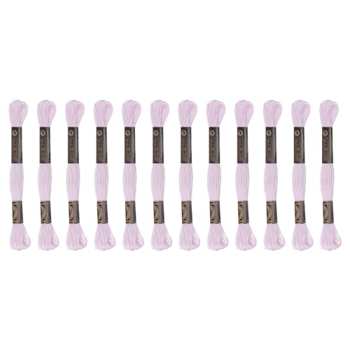 Image of HARFINGTON 12 Skeins Embroidery Floss 8.75yds(8m) Egyptian Long-Staple Cotton Cross Stitch Thread for Sewing DIY Bracelet Yarn String and Crafts, Apricot Color(6024)