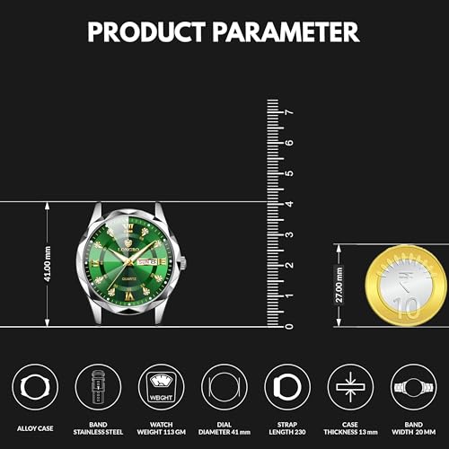 Image of LONGBO Zenith Diamond Analog Watch for Men Business Stainless Steel Watches Luxury Men's Wristwatch | Birthday Gift for Men | Gift for Husband | Gift for Brother