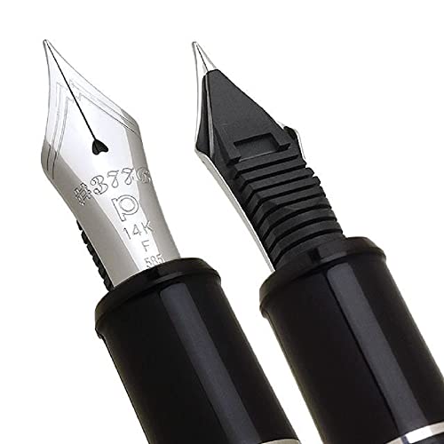 platinum fountain pen 3776 century rhodium finish black diamond soft fine point pnb-18000cr7-sf with kanji love sticker