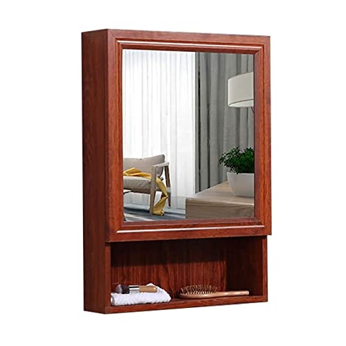 Image of Medicine Cabinets Wall Mounted Bathroom Mirror Cabinet, Modern Multipurpose Medicine Storage Organizer Cupboard, Bathroom Wooden Vanity Mirror Cabinet for Bathroom, Kitchen, Bedroom (Color : Brown,