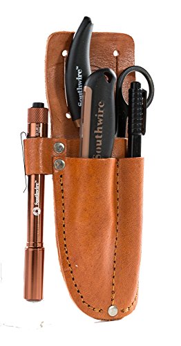 Southwire 59724340 ESP-KIT Electrician Splicing Kit with Boot Knife, ESP Scissors, LED Pen Light, Marking Pen, and Rugged Leather Pouch, Comfort Grip Handles, 1 Kit