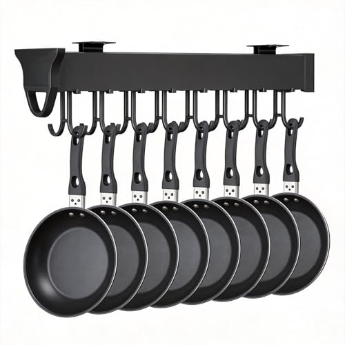Consejos para Comprar Estantes y soportes para ollas y sartenes disponible en línea. 48 ALIMOTA Organizador de Sartenes con 14 Ganchos | Ideal para Ollas, Sartenes y Utensilios | Ahorra Espacio en Armario, Baño o Clóset