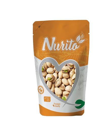 Image of Nurito Roasted and Salted Pistachios 250 Grams - Tasty Crunchy Healthy Nut Snack | Pista Dry Fruit | Rich in Protein, Fiber & Antioxidants | Great for Kids During Study Time and Office Breaks | Vegan Friendly Pista | Low Calorie - Lightly salted Pistachios