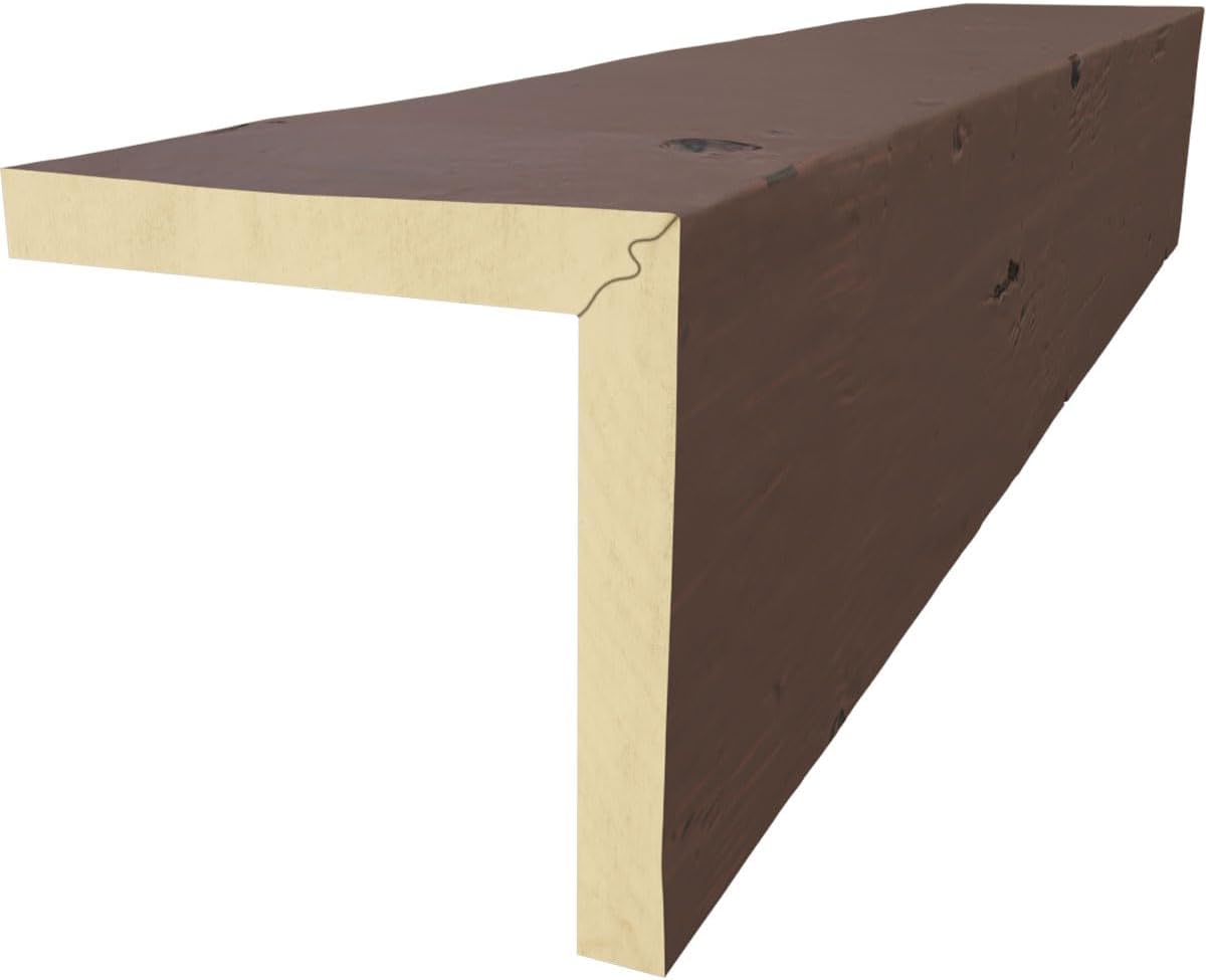 Ekena Millwork BMKP2C0060X040X288ZM 2-Sided Knotty Pine Endurathane Faux Wood Ceiling Beam, 6-in. W x 4-in. H x 24-ft. L, Mahogany