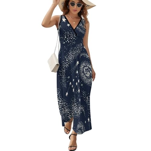Robe de Plage Maxi pour Flâner en Été avec la Robe Longue sans Manches