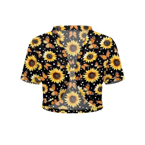 Image of Womens Short Sleeve Bolero Shrug Open Front Knit Cropped Cardigan Shoulder Cover for Dress Cute Casual Knit Cover Up