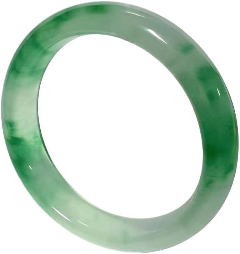 Natural Emerald Green Jade Bangle Bracelet, Genuine Jadeite Stone