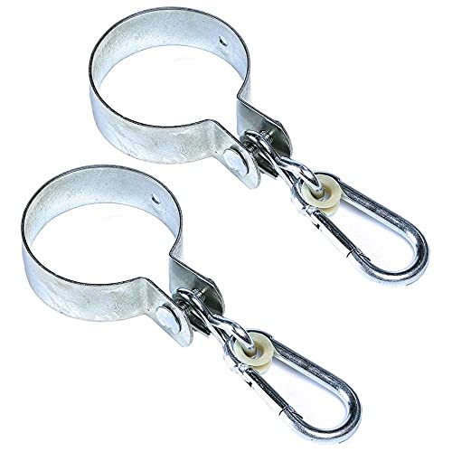 Lot 2 Crochets Ronds Ø 10 cm avec Mousqueton Fixation balancoire portique Cover