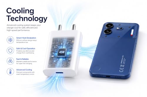 Image of 45W PPS Type C Charger Adapter Compatible with CMF by Nothing Phone 4b /4a Pro /4a /3 /3a Pro /3a /lite /2a /2a Plus /2 /CMF Phone 2 pro /1 /Tablet /Pad, 45 w USB C Fast Rapidly PD Mobile Charging, White