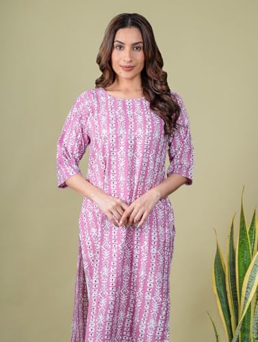 Image of Women's Straight Fit Printed Crepe Kurta, Casual Wear Kurti Design No 127