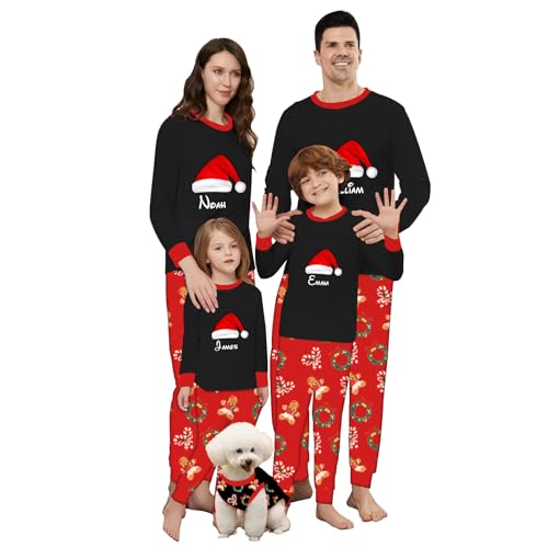 Family Christmas Pajamas Matching Sets - Personalized PJs With Name