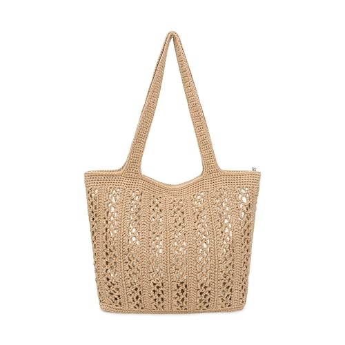Image of The Sak Crafted Classics Tote Bag - Hand Crochet Women's Purse For Everyday, Travel, Beach Bag - Carryall Shoulder Bag Straps
