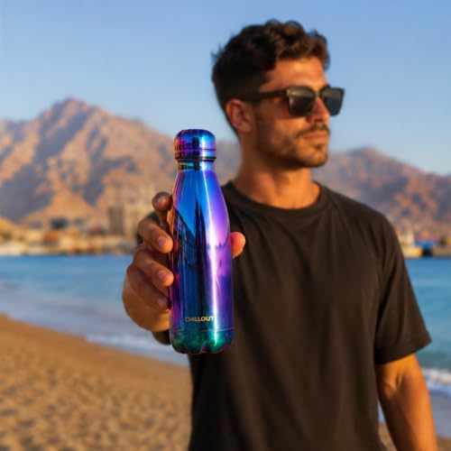 Image of CHILLOUT LIFE 17oz Insulated Stainless Steel Water Bottle, Leak Proof