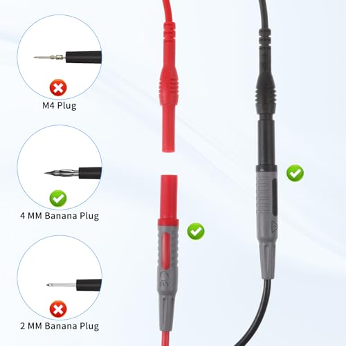 Image of Flexible Spoon Back Probe, 4PCS Multimeter Leads Kit Silicon Flexible Test Back Probe Pins Test Wire Kit Power Probes Compatible with 4mm Banana Plug for Wire Piercing Car Repairing Electrical Testing