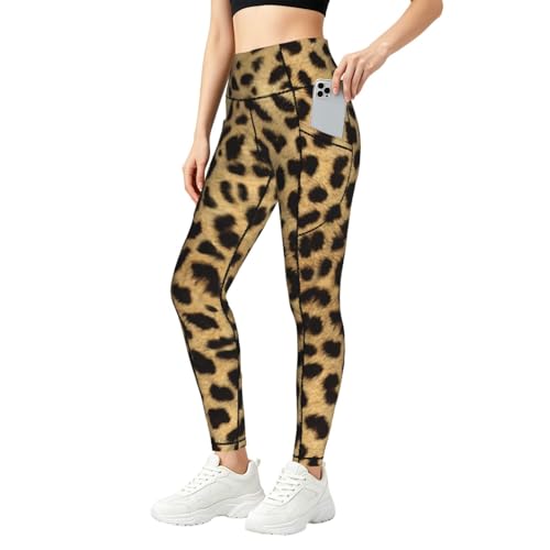 Mallas deportivas de cintura alta y leopardo: rendimiento y estilo con bolsillos