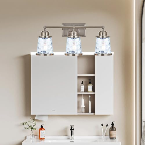 Image of 3 Pack Fixture Replacement Globe Shade, Blue Hammer Glass | Light Covers for Ceiling Fan Light Fixture Pendant lights Wall Sconces, 1-5 /8 Inch Fitter