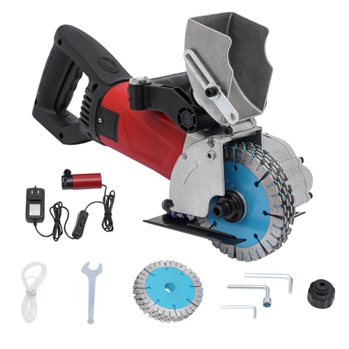 Image of Slotted Machine, Electric Wall Groove Cutting Machine 2800 W, 125MM Concrete Grooving Cutter Chaser+5 Saw Blade, Precision Slotting Tool w/Infrared Aiming, Wall Chaser Machine For Brick Granite