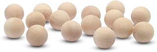 1 inch Wooden Round Ball, Bag of 50 Unfinished Natural Round Hardwood Balls, Smooth Birch Balls, for Crafts and DIY Projects (1 inch Diameter) by Woodpeckers