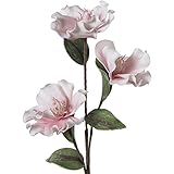 Blanco y rosa DRW Set de 6 Ramas con 3 Flores de Goma Eva y Papel en Blanco y Rosa 86cm