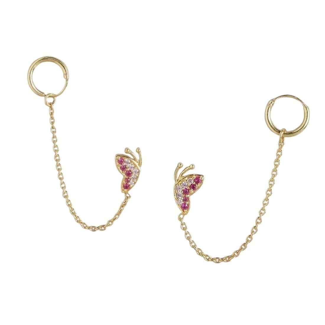 ZAVYA 925 Sterling Silver Cubic Zirconia Butterfly Gold Plating Hoop Earrings | | Gift for Women and Girls | With Certificate of Authenticity and 925 Hallmark (B0C7KX7NHS) Amazon Price History, Amazon Price Tracker