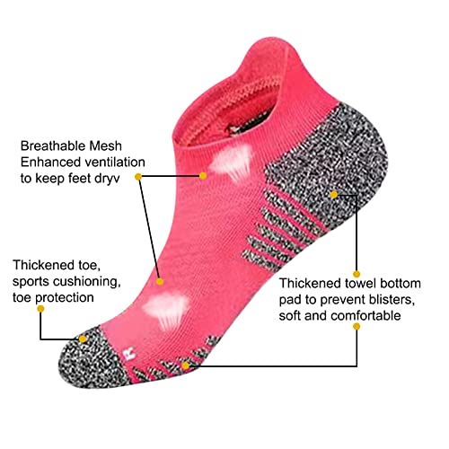 Image of Athletic Running Ankle Socks for Men and Women Pink, Blue, Purple Ankle Socks - 4 Pairs & 6 Pairs
