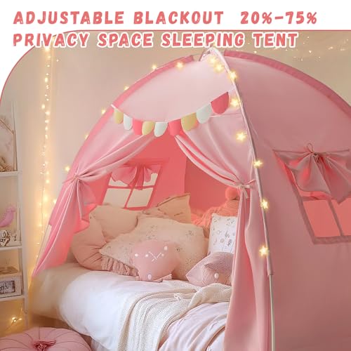 Razee Twin Bed Tent for Kids, Twin Size Bed Tents Indoor Canopy Privacy Tent on Bunk Bed Sleep Inside Drafty Room for Girls, Pink - Image 5