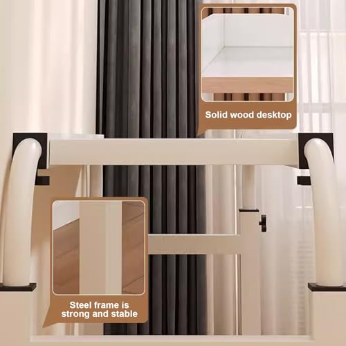 Tavolino da Letto con Ruote, tavolino sopra Il Letto con Ruote, scrivania Mobile per Computer Regolabile in Altezza, Carrello per Laptop, Perfetto per l'uso in Ufficio a casa