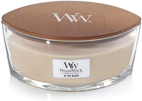 Woodwick Hourglass Scented Candle with Pluswick Innovation, Paraffin, Coastal Sunset, Large
