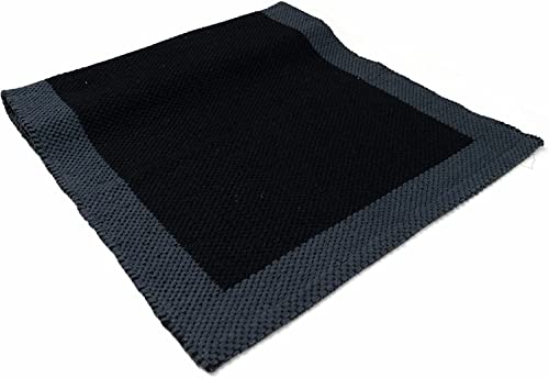 LIFE Alfombra de algodón lavable, para baño y cocina, antideslizante, 60 x 120 cm, negra