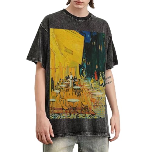 T-shirt coupe ample Café Terrasse de Nuit pour dissimuler les rondeurs avec style