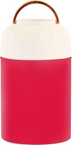Crimson Kids - Recipiente aislado de alimentos para mujer con cuchara de 17 onzas 16.9 fl oz, lonchera aislada al vacío de acero inoxidable con