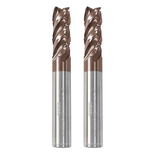 WEXWE Tools Carbide Roughing End Mill with Notch Groove Square Carbide End Mills for Generral Steel,Alloy Steel,Cast Iron, Hardened Steel Cutting- 4 Flute Cutting Tools 3/8 Shank (3/8-2.5" 2PCS)