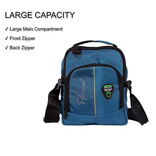 Image of Hawai PVC Coated Water Resistant Polyester Nylon Casual Sling Messenger Side Bag for Office College Outdoor Travel Daytrip-PUBWC1 for Men Women
