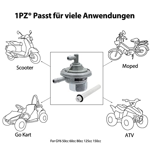 1PZ AOU-TA2 M16 Benzinhahn Unterdruck Ersatz für GY6 49cc 50cc 125cc 150cc Roller Moped Go kart Roketa