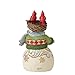 Enesco Jim Shore Heartwood Creek Snowman with Nest on Head Figurine, 3.54 Inch, Multicolor