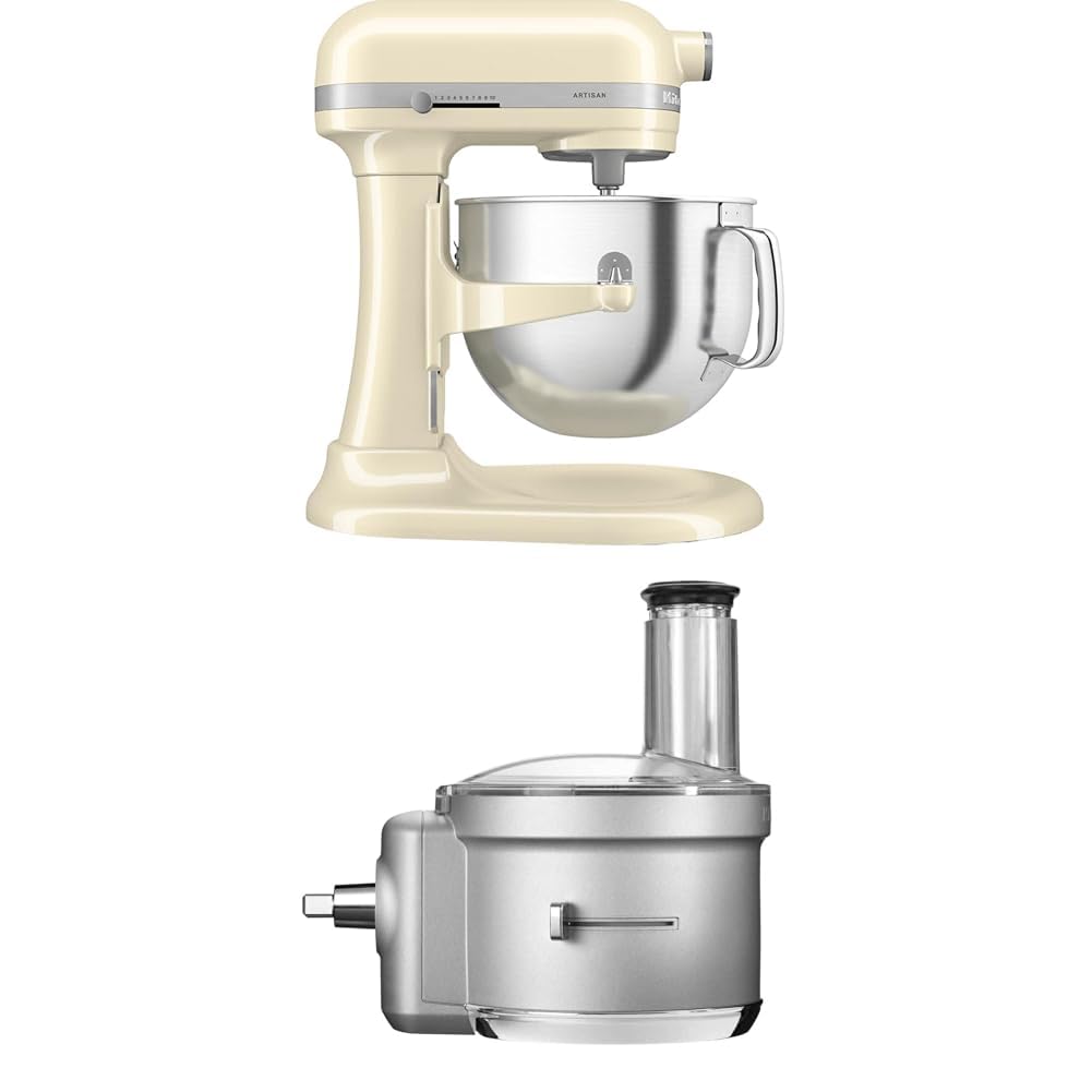 KitchenAid Artisan Kaldırılabilir Kaseli Stand Mikser, Almond Cream, 6,6 L ve Mutfak Robotu Aksesuarı-5KSM2FPA