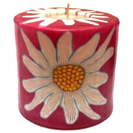Daisy Pillar Candle - Fair Trade, Handmade, Reusable.