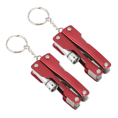 SOESFOUFU Herramientas de Bolsillo Pequeñas de Acero Inoxidable, 2 Alicates Plegables Luz LED para Uso Diario y Situaciones de Emergencia en Exteriores