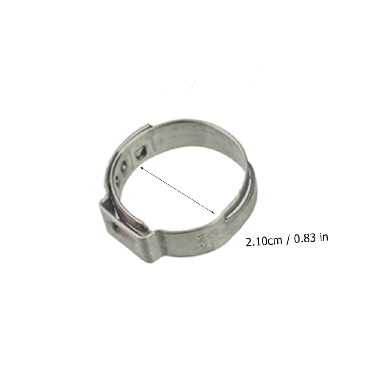 HOMOCONO 80pcs Stainless Steel Hose Clamp Kit 7 Sizes 5.8-21mm Single Ear Clamp Sealing Hoses Easy to Use