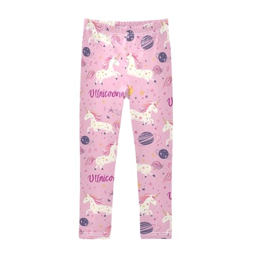 Girls Leggings Unicorn Plants Star Pink Kids Length Leggings Pants Athletic Yoga Pants Toddler Tights Trousers 4T