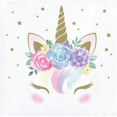 Unicorn Party Supplies Birthday Decorations, Baby Unicorn Party Favors and More Printed Beverage Paper Napkins, Box of 192