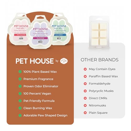 Image of Pet House Scented Wax Melts Long-Lasting, Pet-Friendly Plant Based, Wax Melts for Home, Vanilla Sandalwood 3 OZ Each, 2 Pack