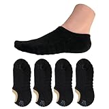 [kuuupiii] 【靴下ソムリエ監修】 スニーカーイン スニーカーソックス フットカバー 深履き 靴下 レディース パイル編み スポーツソックス 登山 カジュアルソックス おしゃれ (黒のみ4足組)