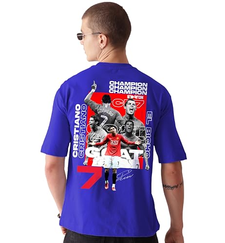 Image of Unisex Cotton Football Graphic Print Oversized Fit T-Shirt